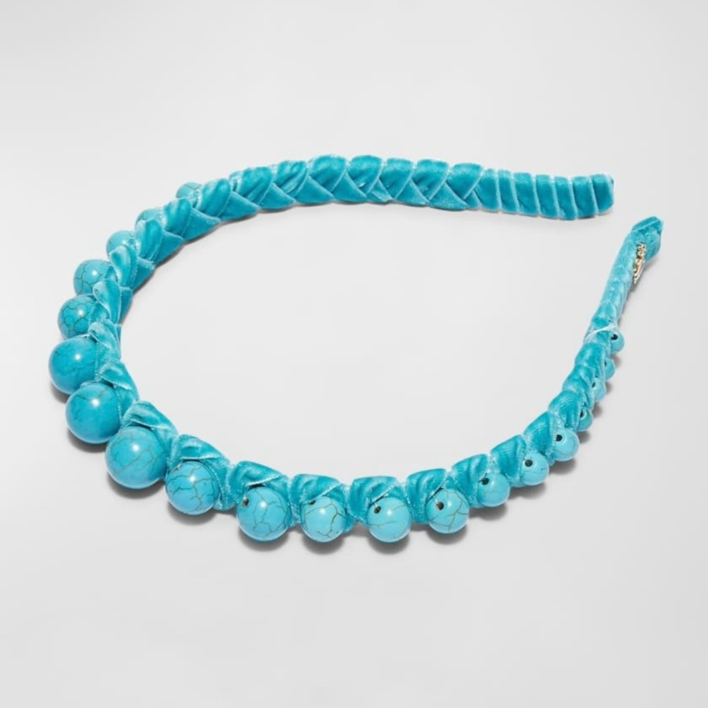 LELE SADOUGHI Graduated Stone Bead Headband - Pacific Sky